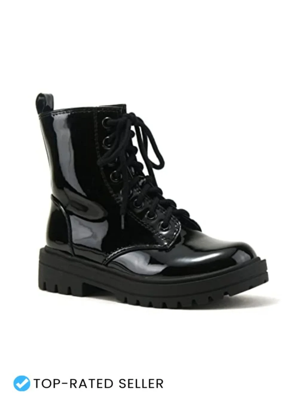 Lug Sole Combat Ankle Bootie Lace Up Side Zipper Chunky Heel